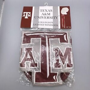 Vtg Texas A&M Aggies Lighted Wind Sock 60" Officially Licensed Embroidered NEW*